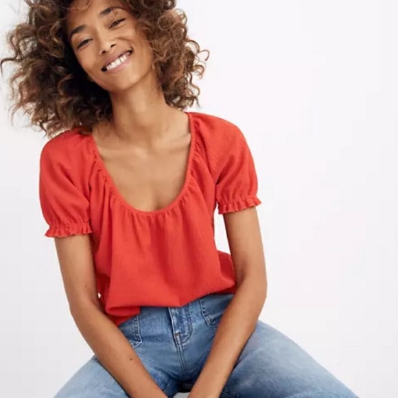 Madewell Tops - Madewell texture and thread peasant puffy shirt
